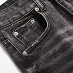 Men's Distressed Wide-leg Jeans