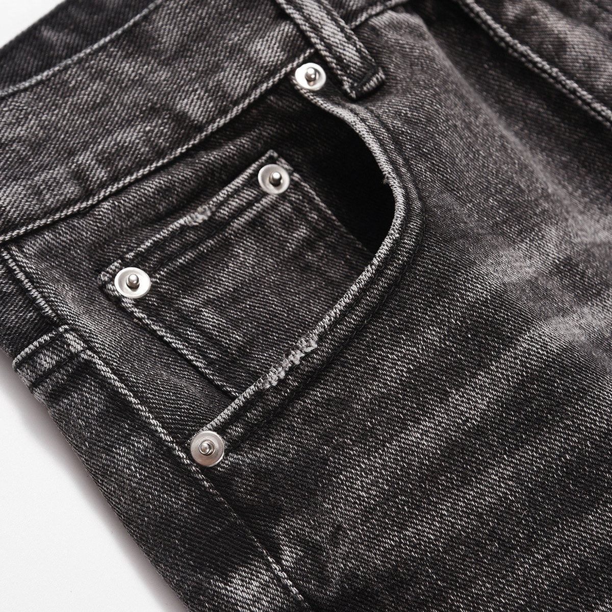 Men's Distressed Wide-leg Jeans