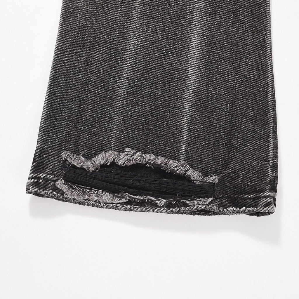 Men's Distressed Wide-leg Jeans