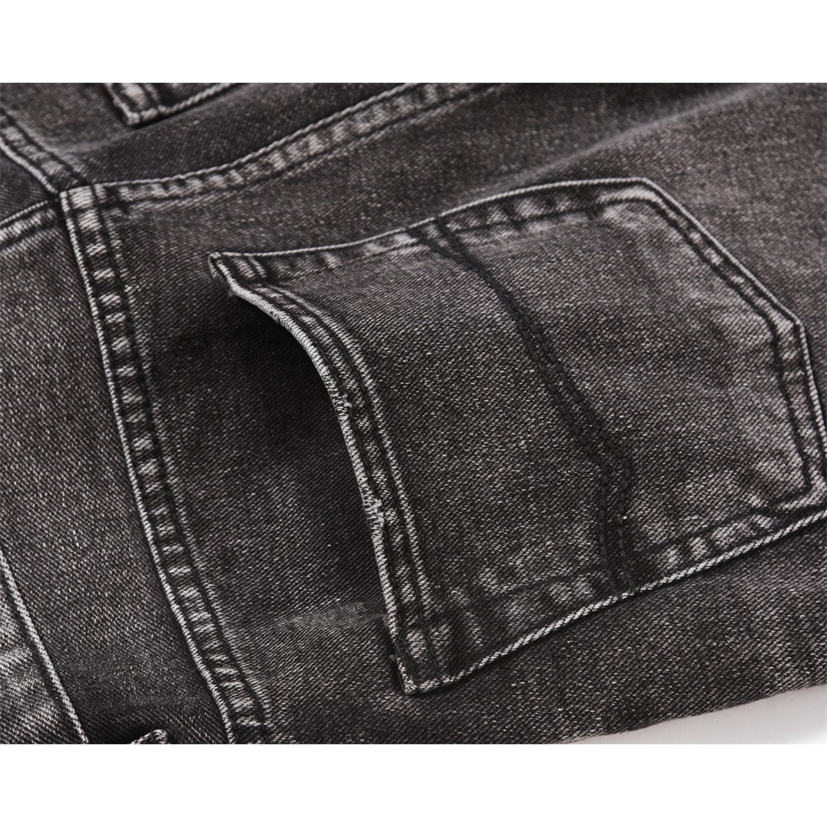 Men's Distressed Wide-leg Jeans