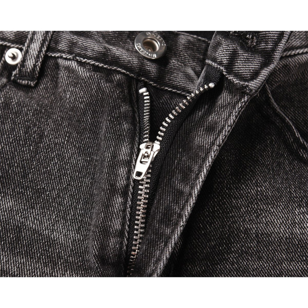 Men's Distressed Wide-leg Jeans