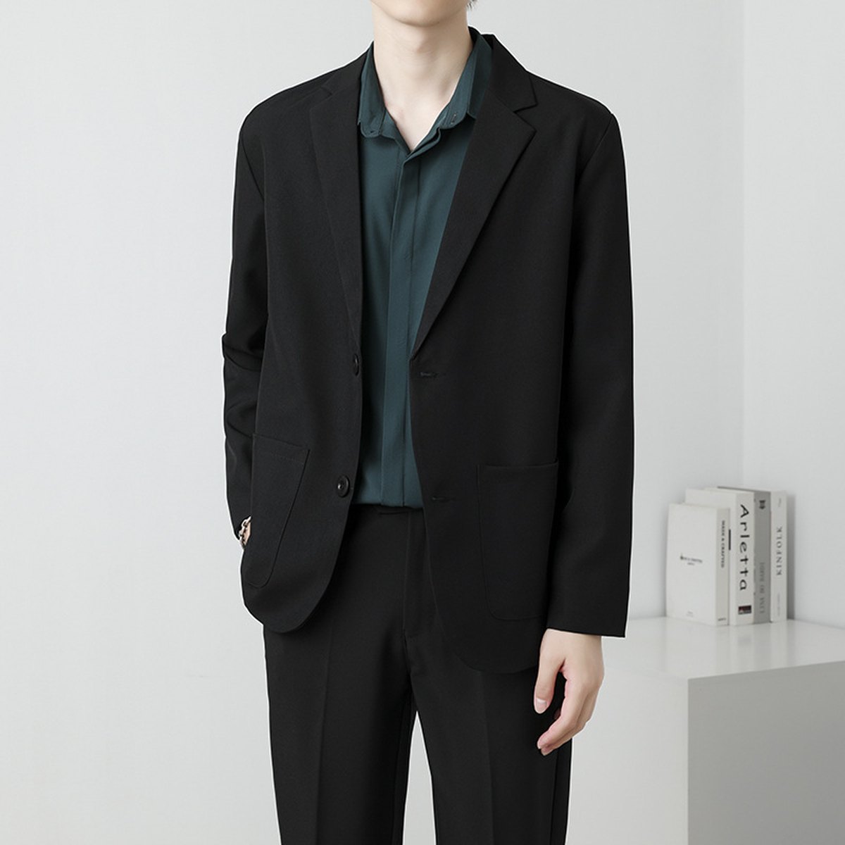 Men's Drapey Black Blazer