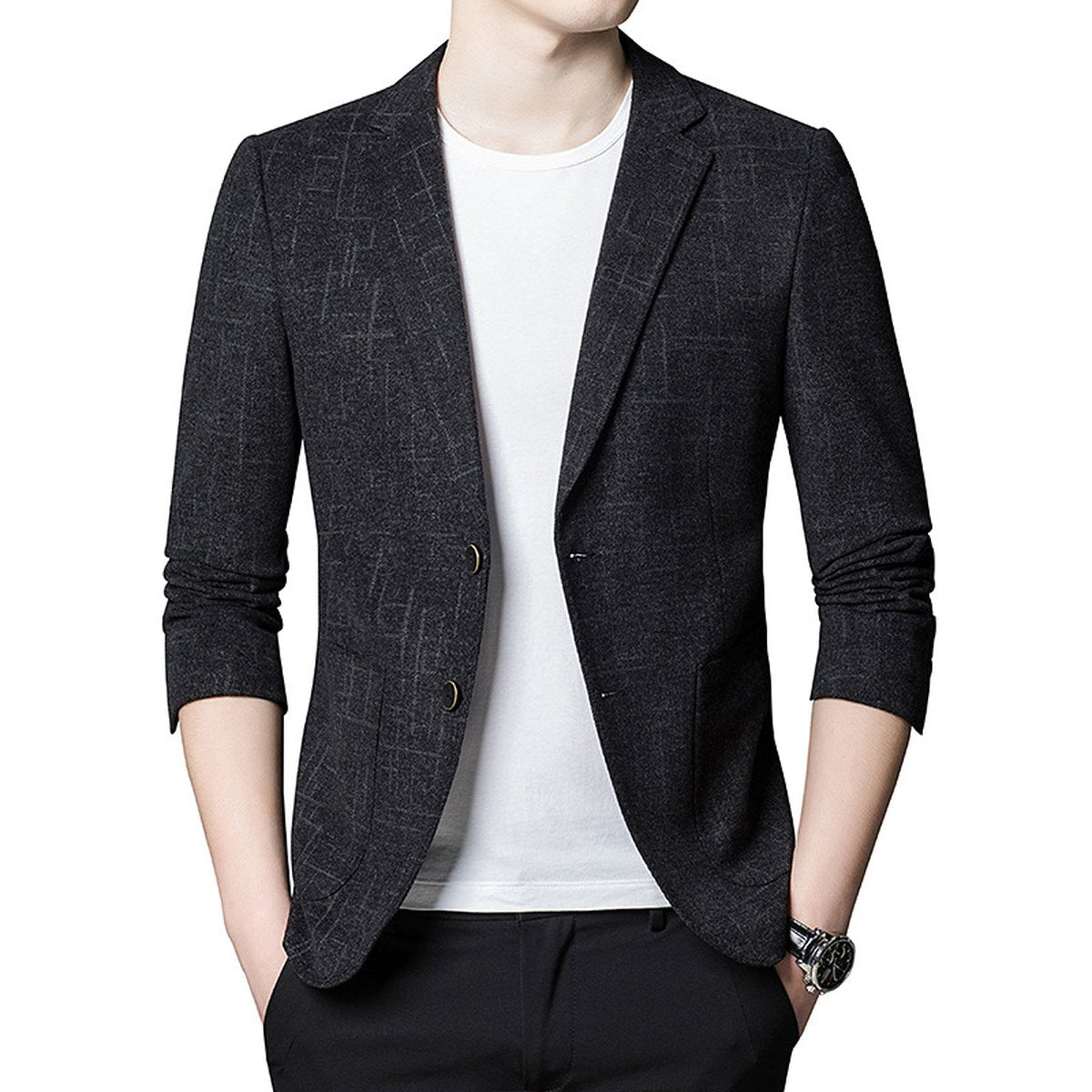Men's Elastic ''s Casual Suit Slim Top