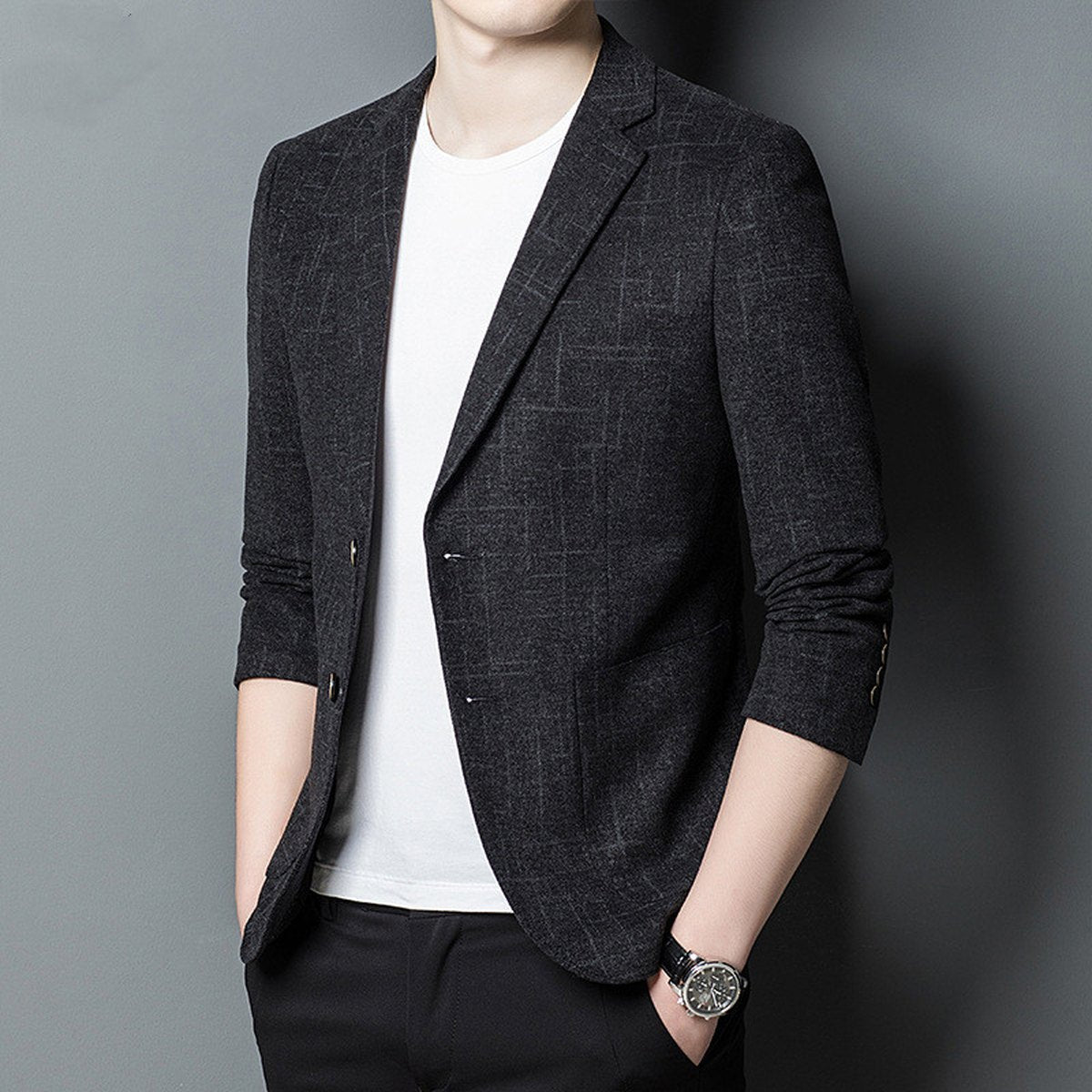Men's Elastic ''s Casual Suit Slim Top