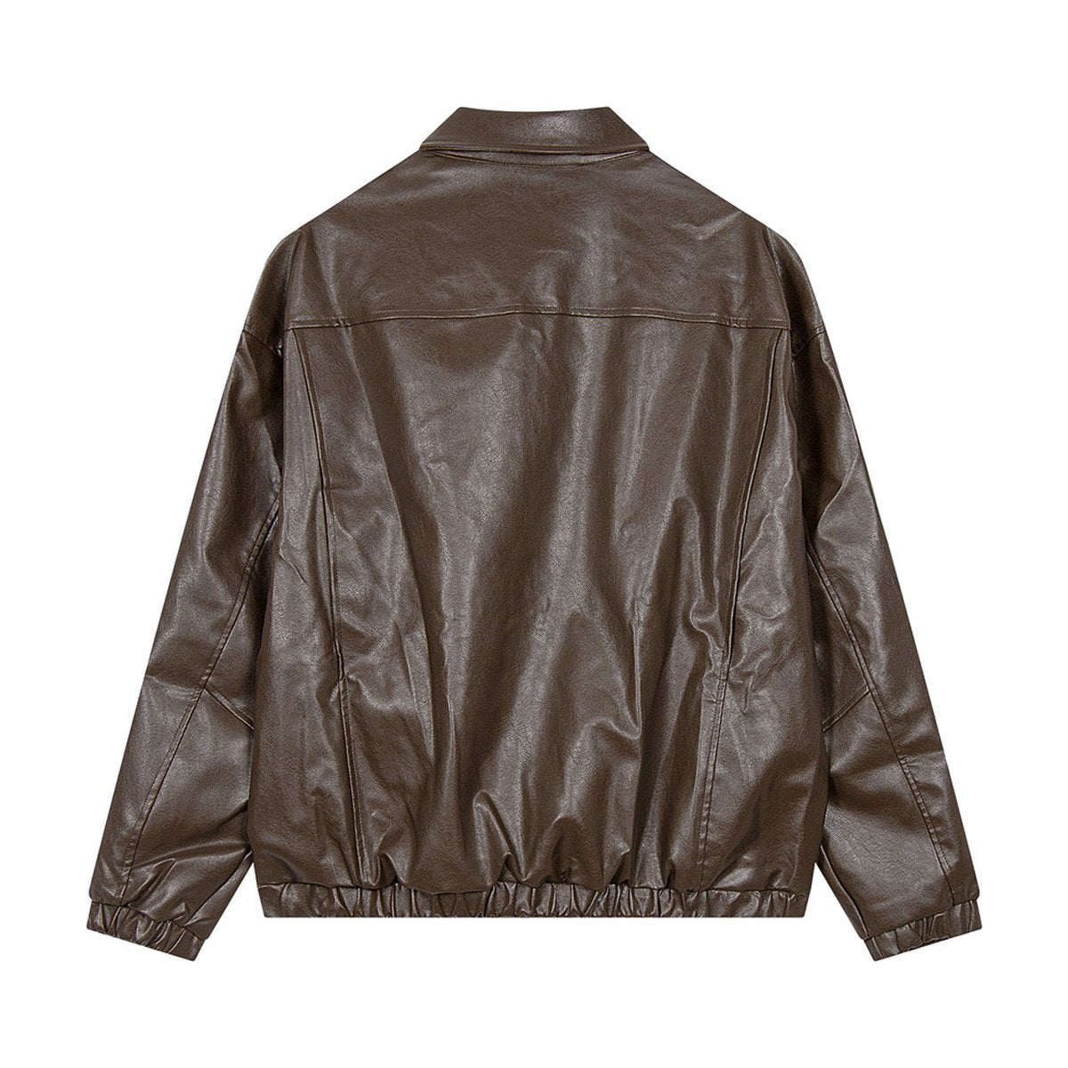 Men's Embroidered Letters Leather Coat
