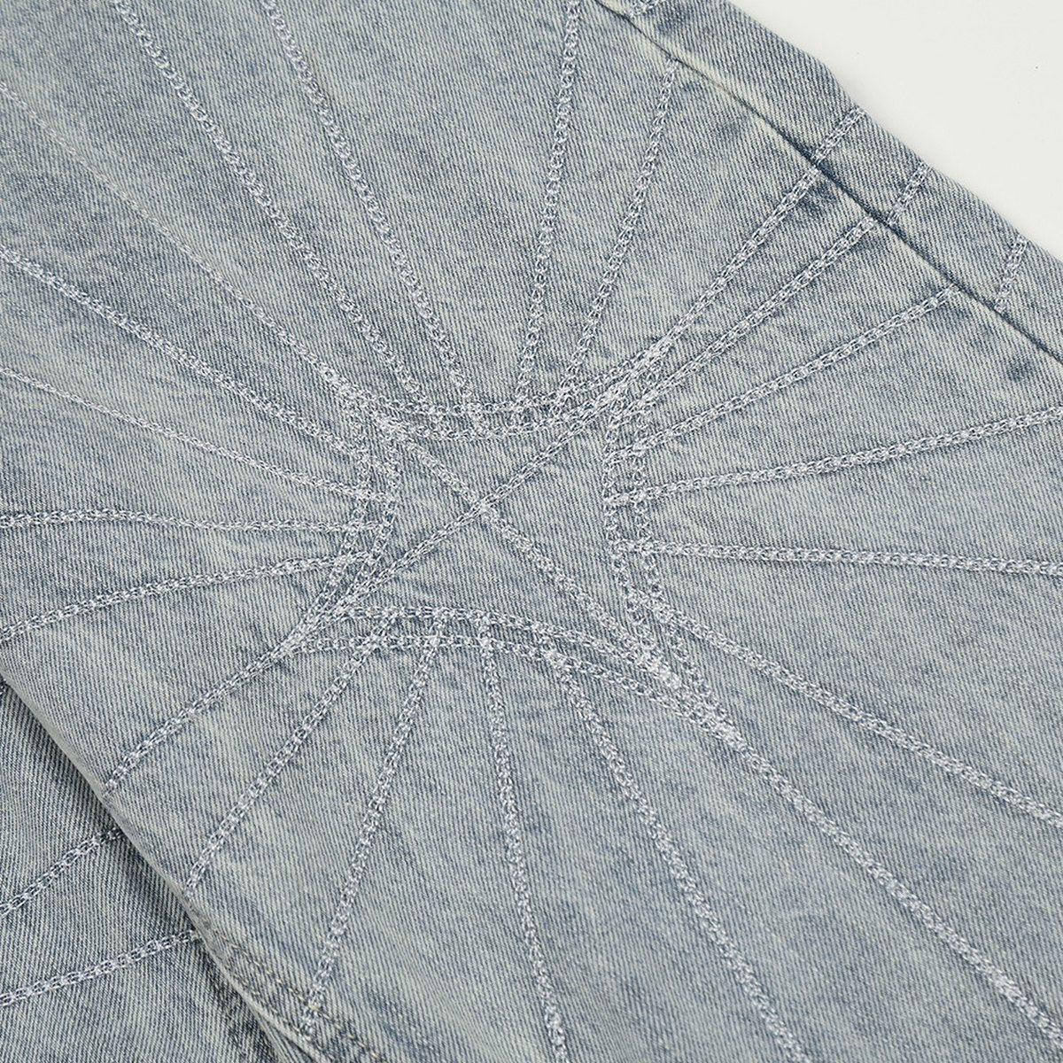 Men's Embroidery Wash Denim Trousers