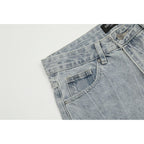 Men's Embroidery Wash Denim Trousers