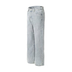 Men's Embroidery Wash Denim Trousers