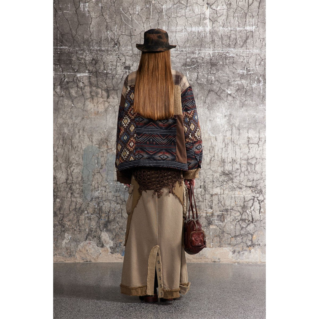 Men's Ethnic Pattern Splicing Coat
