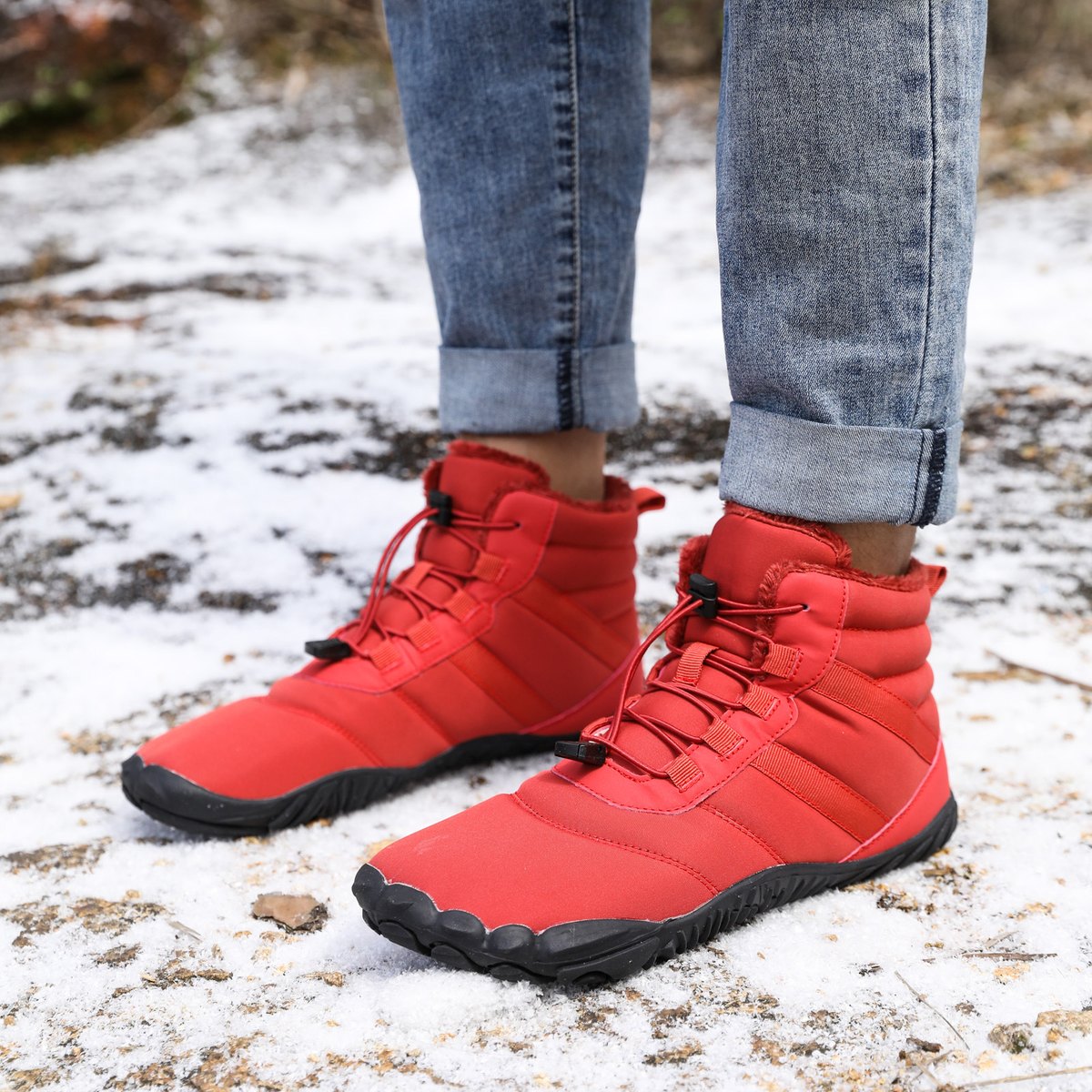 Men's Five Fingers Non-slip Snow Boots Waterproof Velvet