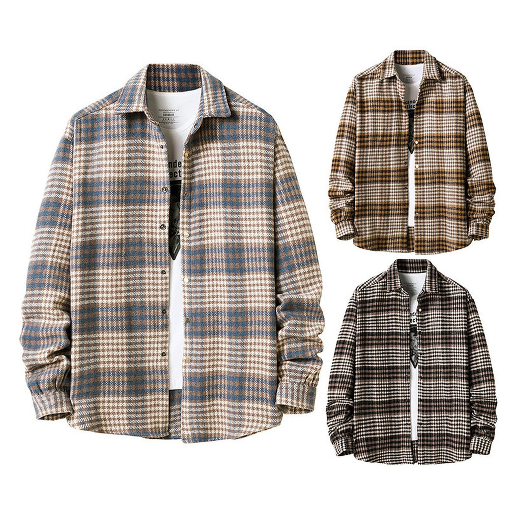 Men's Flannel Thick Plaid Shirt Jacket Lining