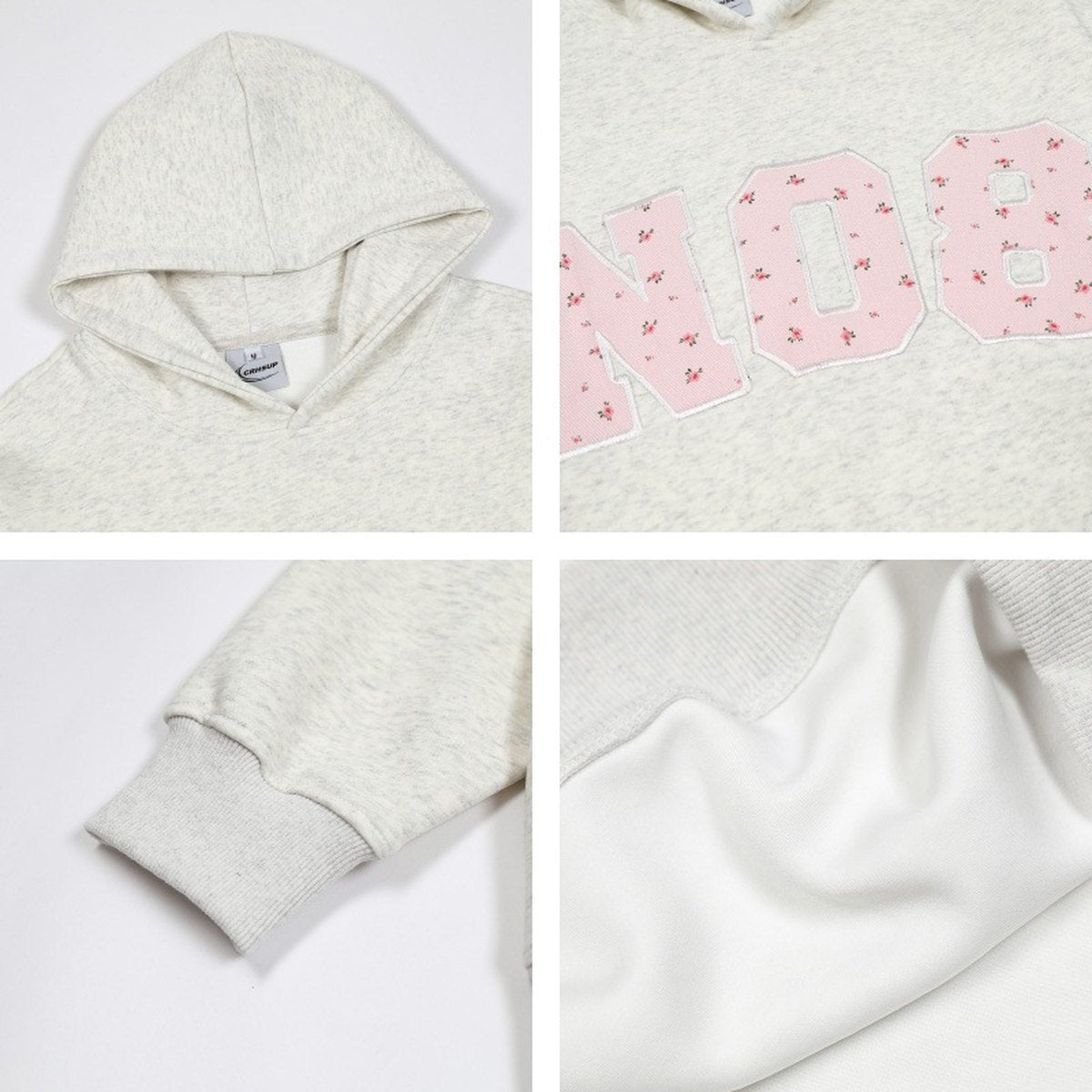Men's Floral Patch Embroidered Hoodie