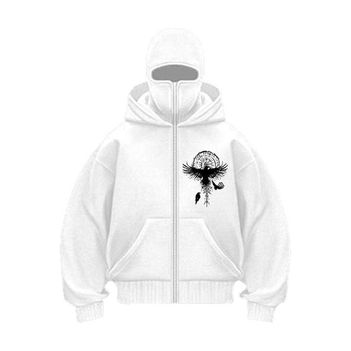 Men's Gothic Zippered Hooded Sweatshirt