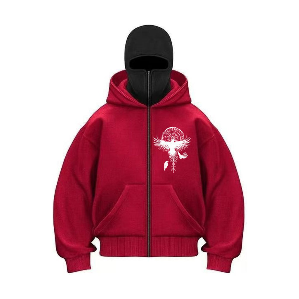 Men's Gothic Zippered Hooded Sweatshirt