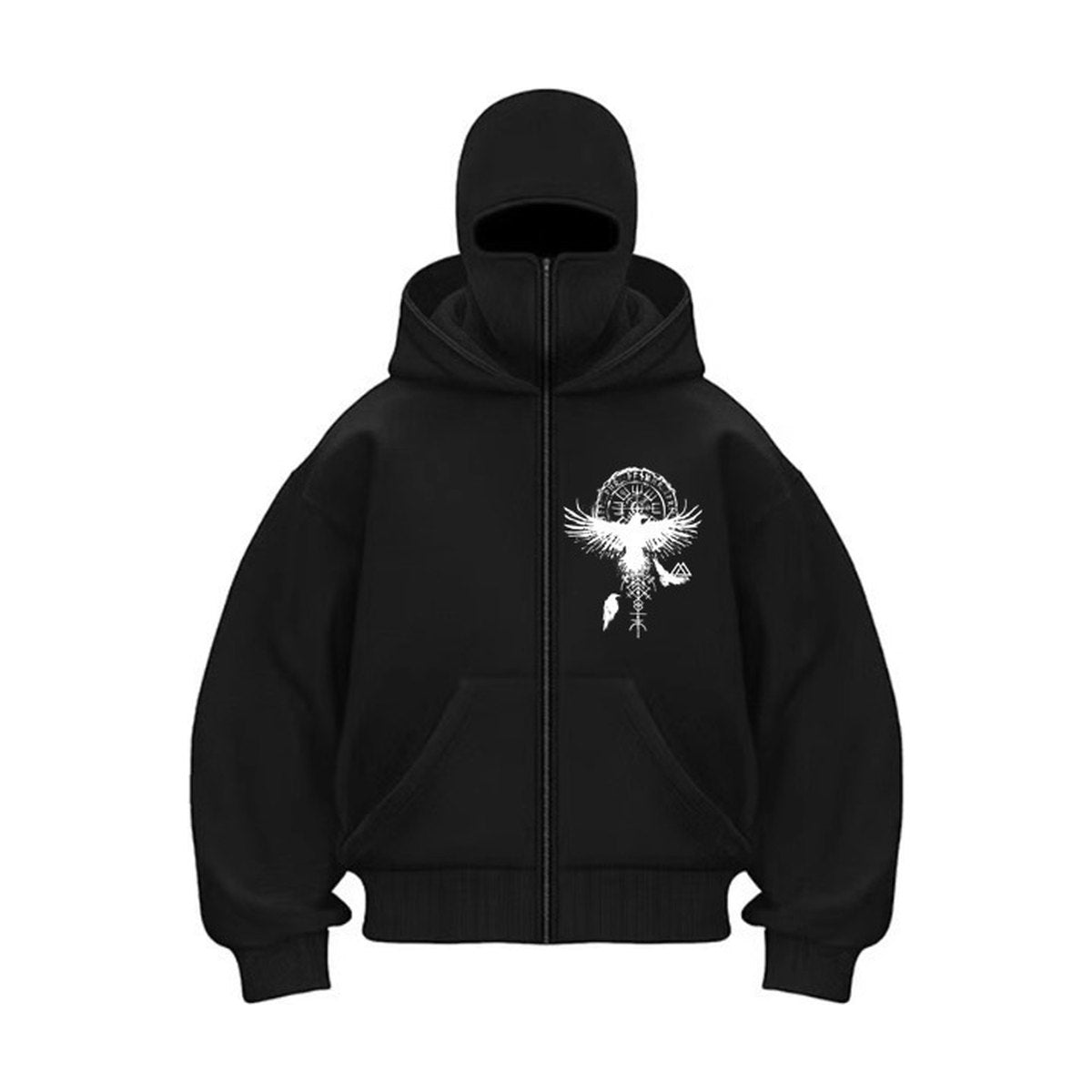 Men's Gothic Zippered Hooded Sweatshirt