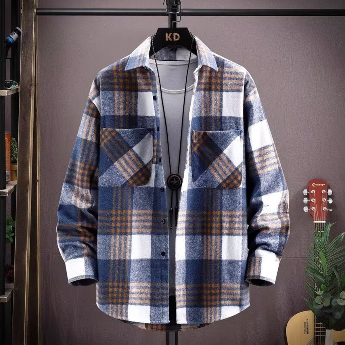 Men's Handsome Lapels Shirt Coat