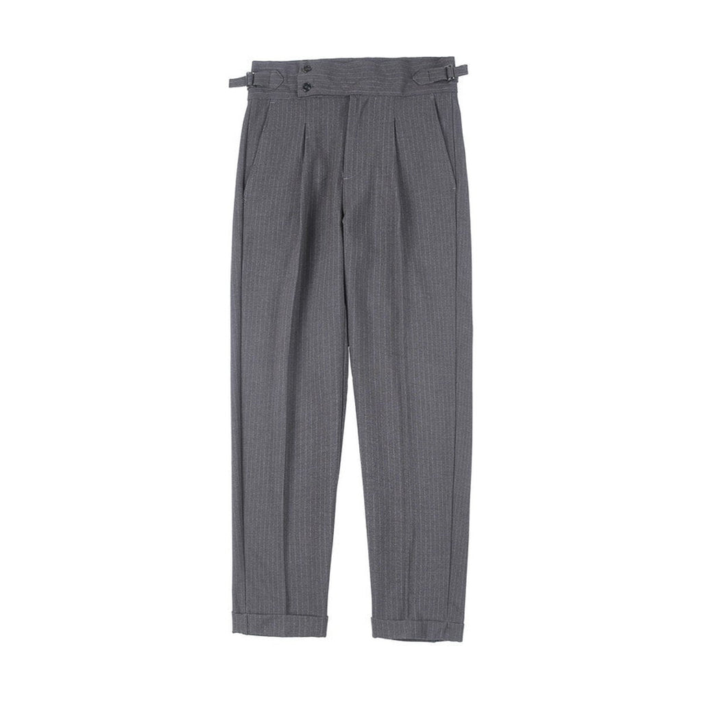Men's High-waisted Trousers Striped Casual