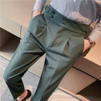 Men's High-waisted Trousers Striped Casual