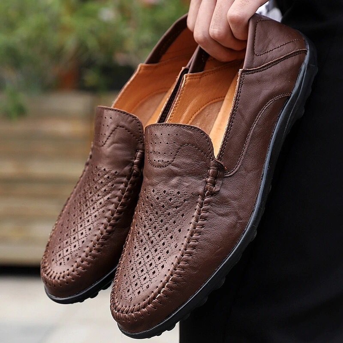Men's Hollowd-out Slip-on Business Shoes