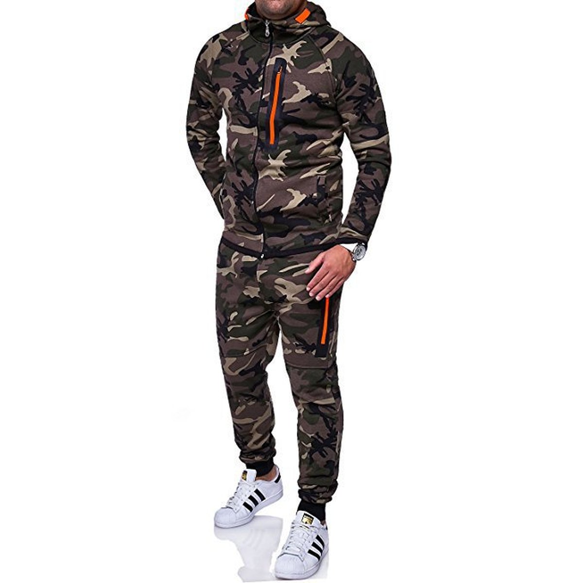 Men's Hooded Camo Tracksuit