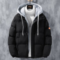 Men's Hooded Jacket Windproof Thickened Fake Two-piece Coat