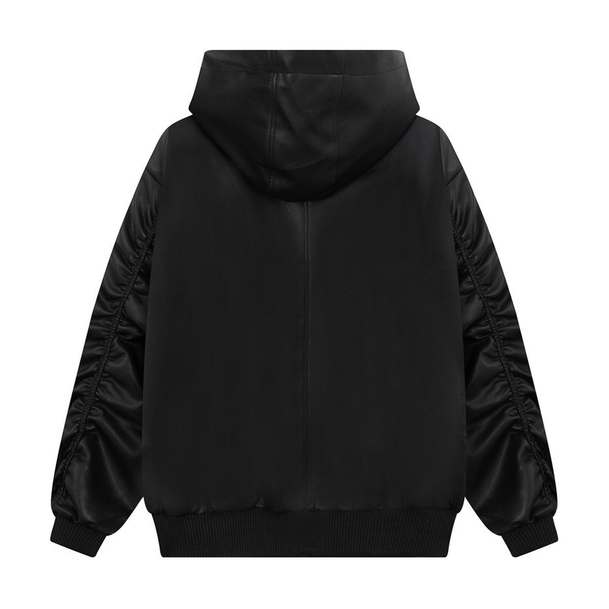 Men's Hooded Leather Coat Jacket