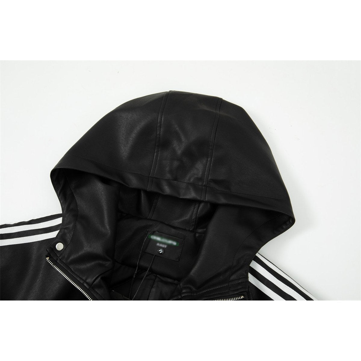 Men's Hooded Leather Coat Jacket