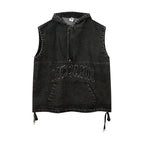 Men's Hooded Pullover Denim Vest