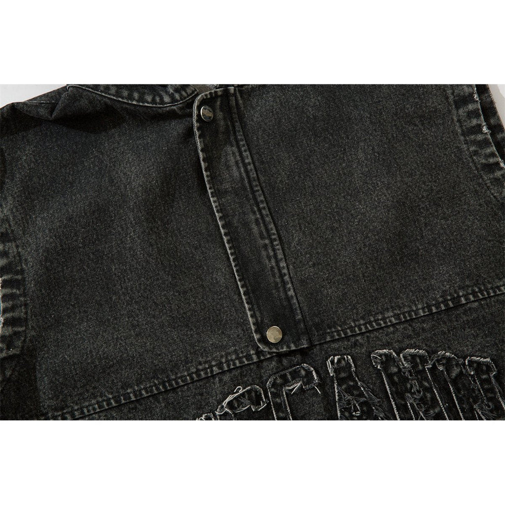 Men's Hooded Pullover Denim Vest