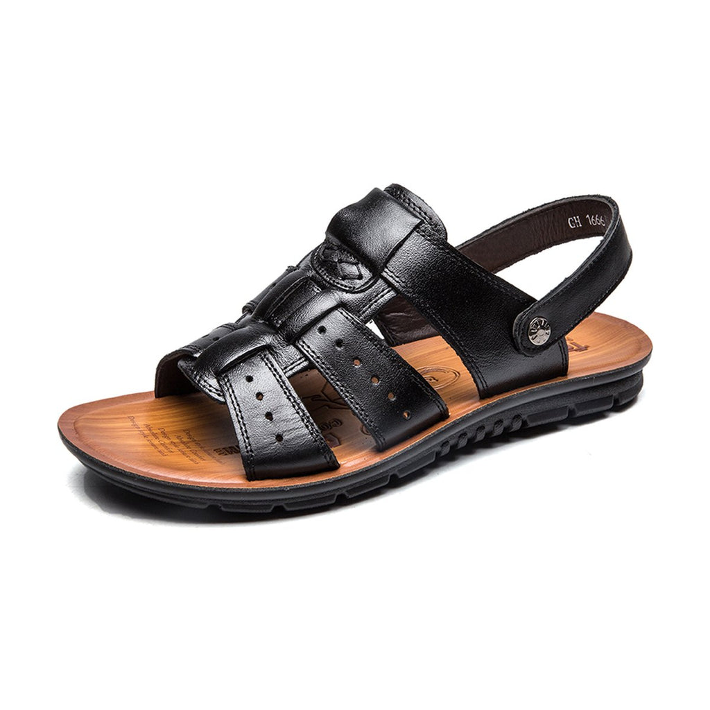 Men's Household Slippers Breathable Leather Sandals