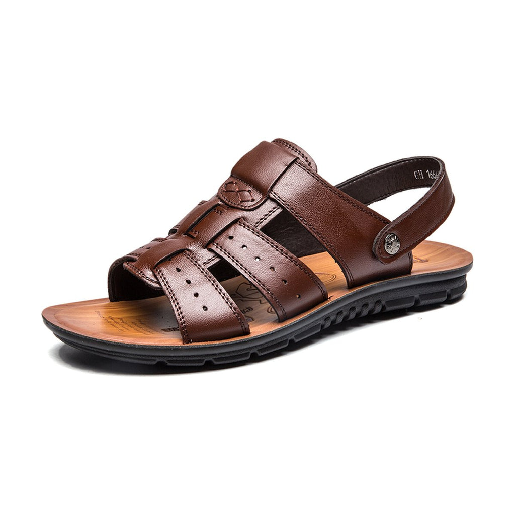 Men's Household Slippers Breathable Leather Sandals