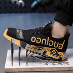 Men's Indestructible Steel Toe Work Shoes Letter Print