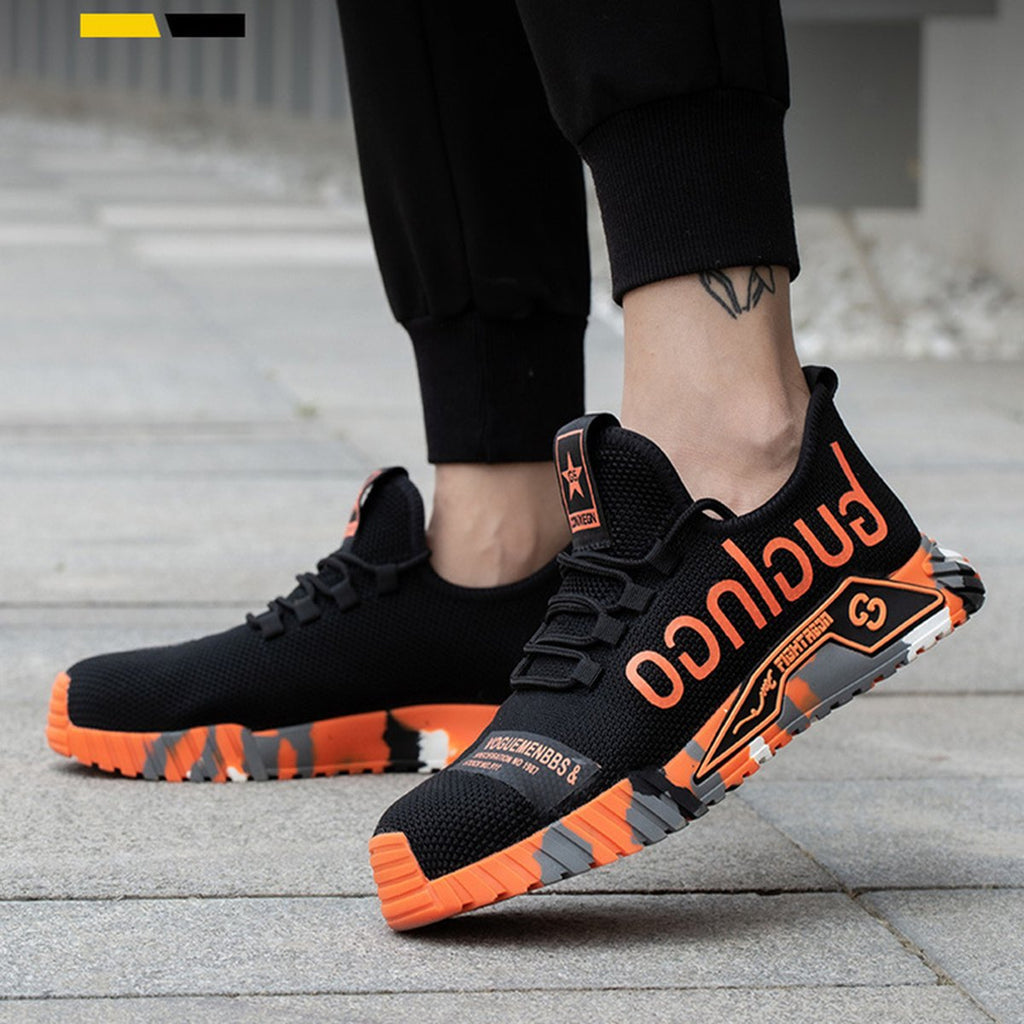 Men's Indestructible Steel Toe Work Shoes Letter Print
