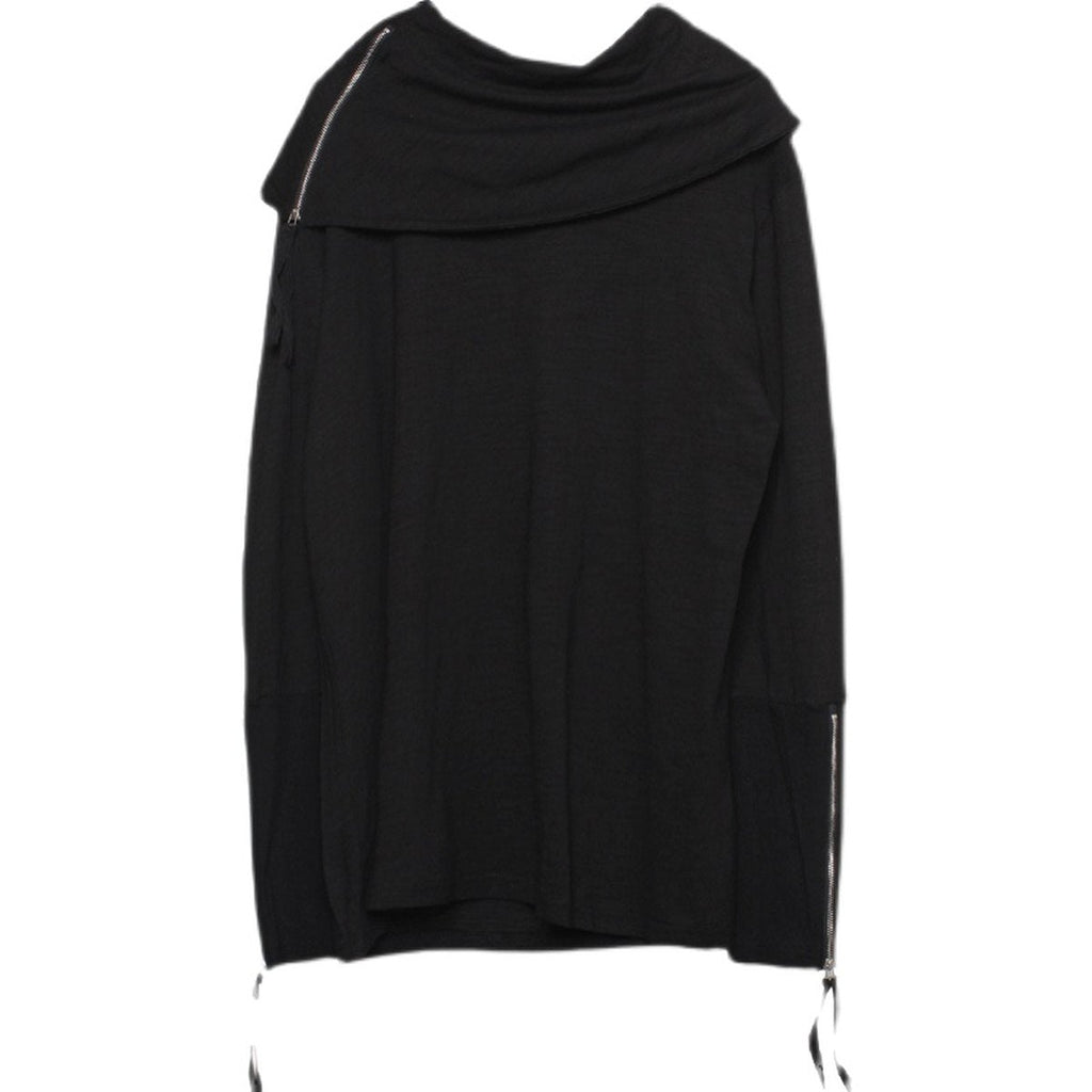 Men's Irregular High Collar Loose Long Sleeve T-shirt
