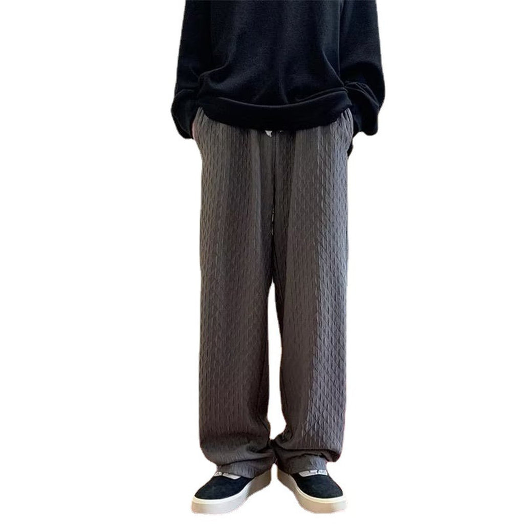 Men's Jacquard Rhombus Draped Pants