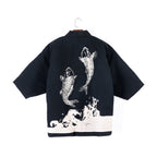 Men's Japanese Traditional Koi Print Kimono Cardigan Thick