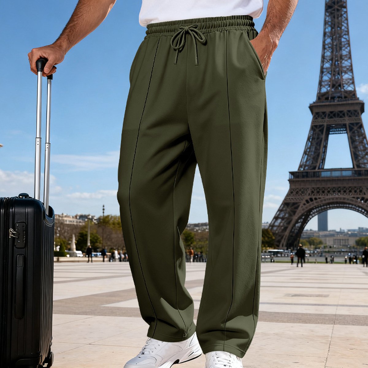 Men's Knit Casual Straight-leg Pants Plus Size Loose