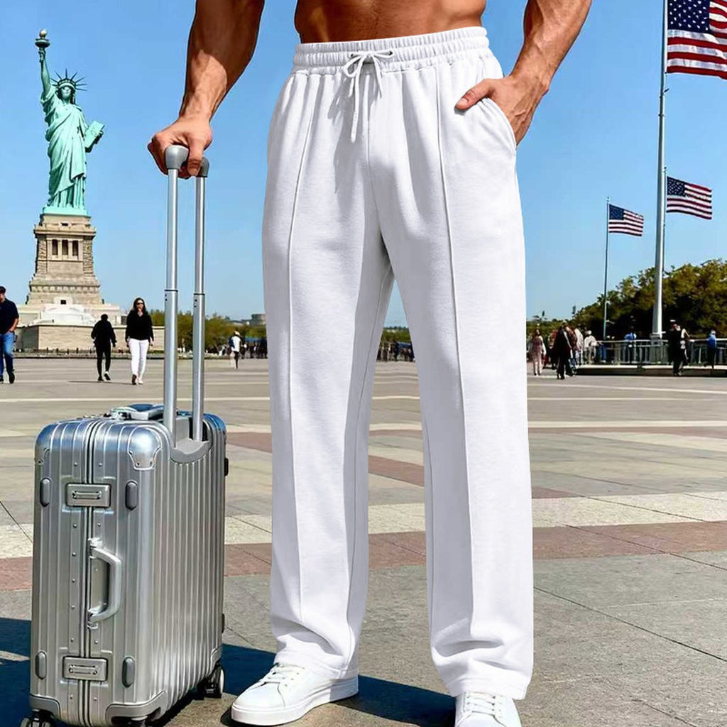 Men's Knit Casual Straight-leg Pants Plus Size Loose
