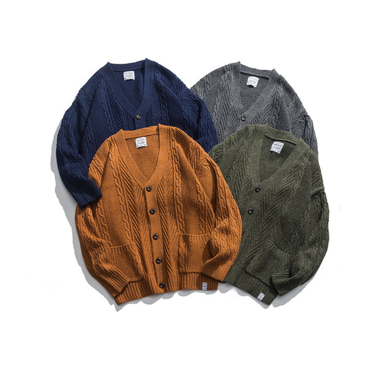 Men's Knit Sweater Japanese V-neck Cardigan Youth Student