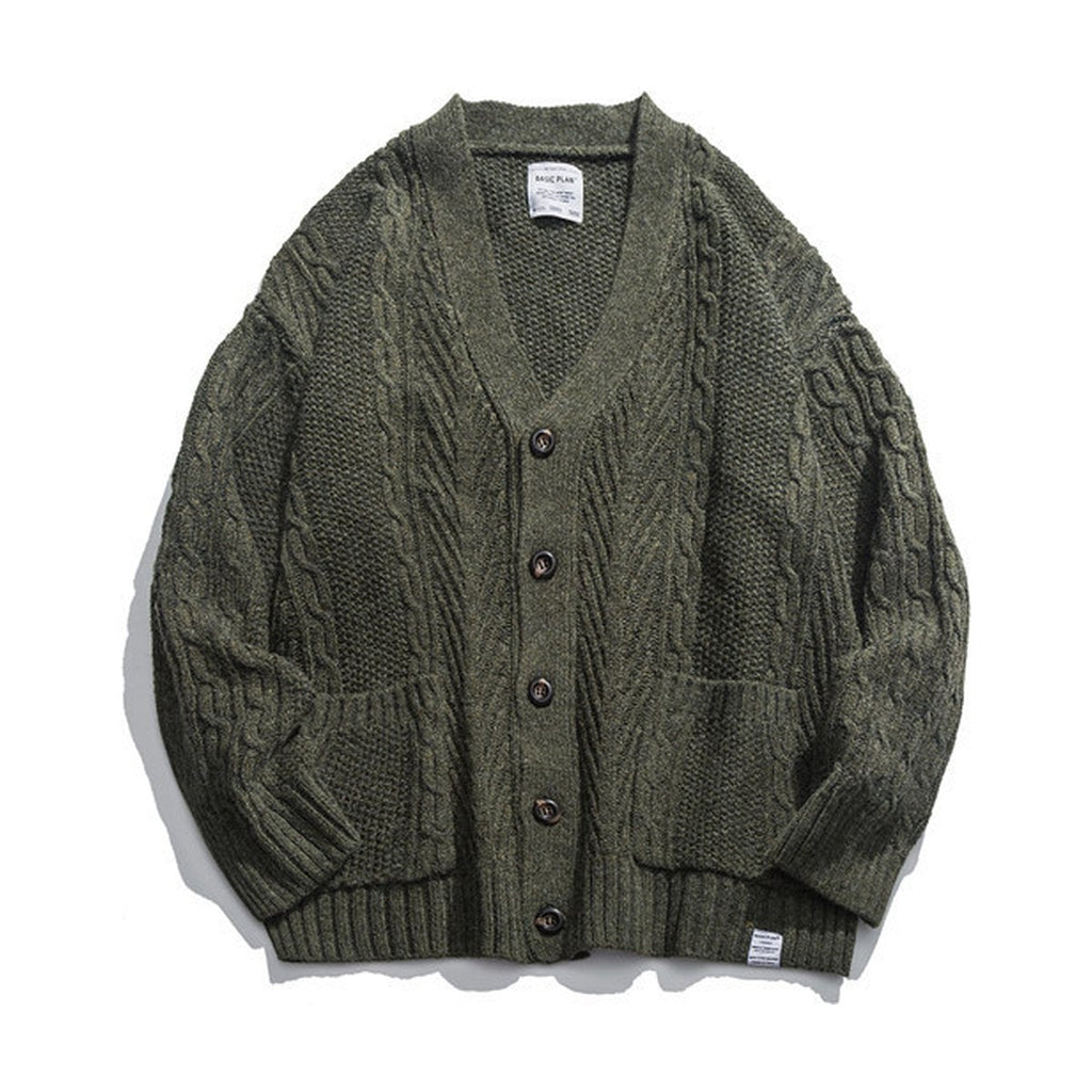 Men's Knit Sweater Japanese V-neck Cardigan Youth Student