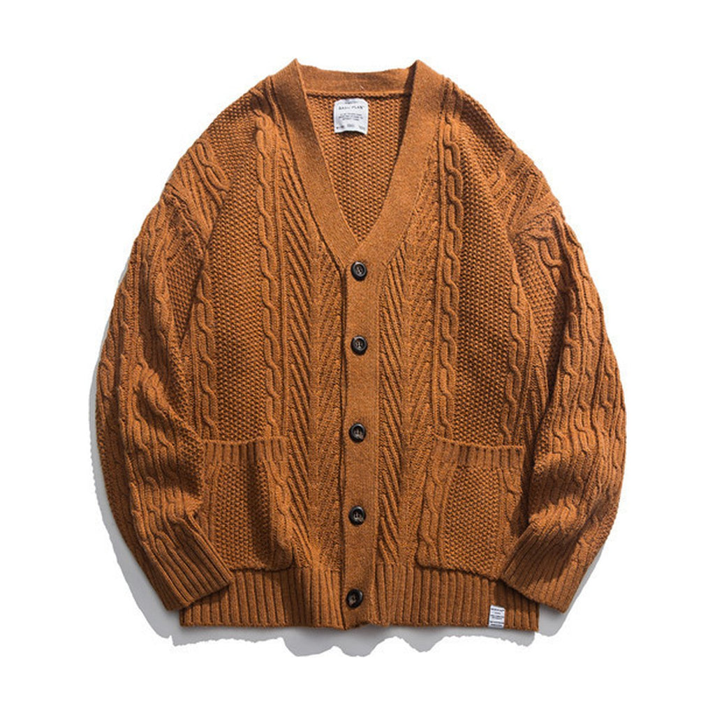 Men's Knit Sweater Japanese V-neck Cardigan Youth Student
