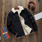 Men's Lamb Wool Plus Fleece Cargo Jacket