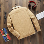 Men's Lamb Wool Plus Fleece Cargo Jacket
