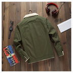 Men's Lamb Wool Plus Fleece Cargo Jacket