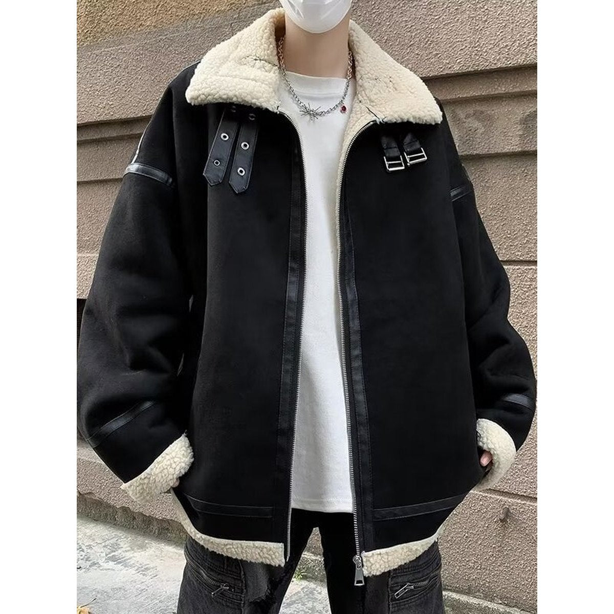 Men's Lamb Wool Stand Collar Cotton Coat Workwear