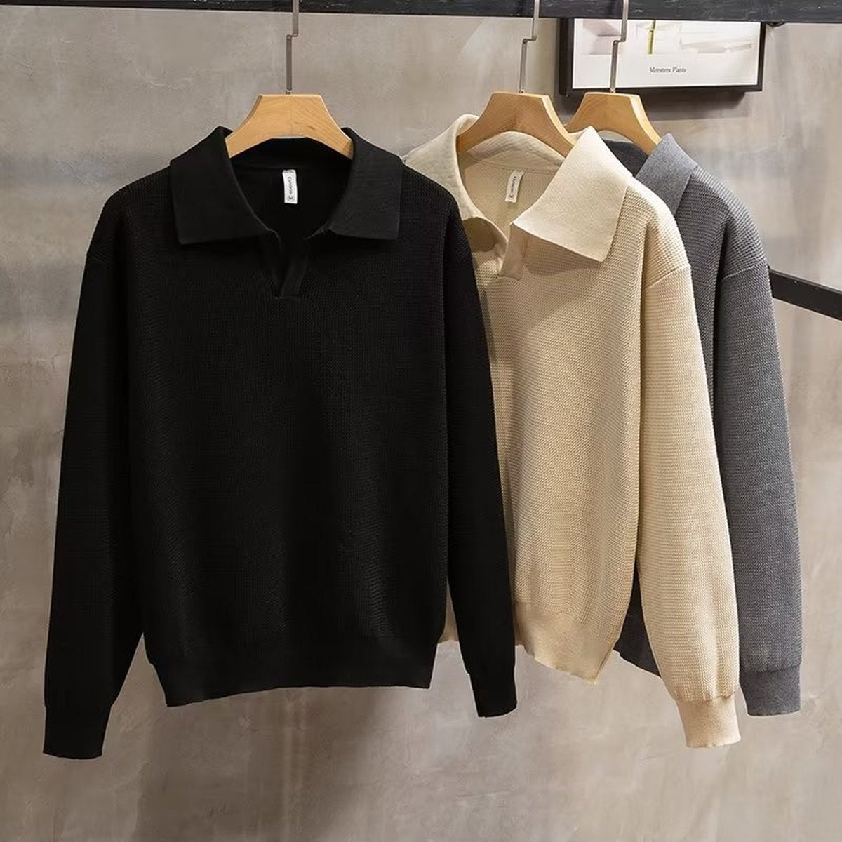 Men's Lapel Knitted Polo Shirt