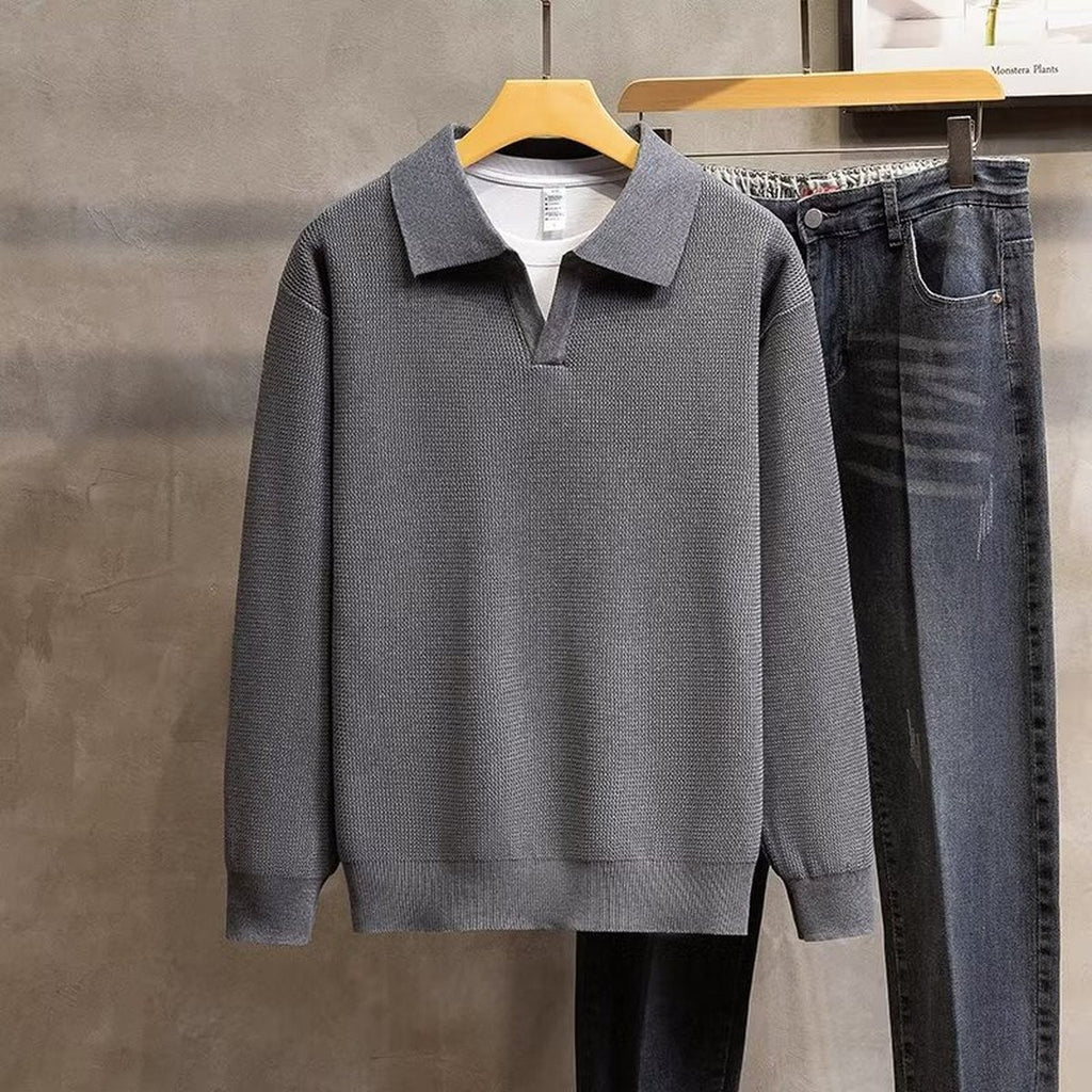 Men's Lapel Knitted Polo Shirt