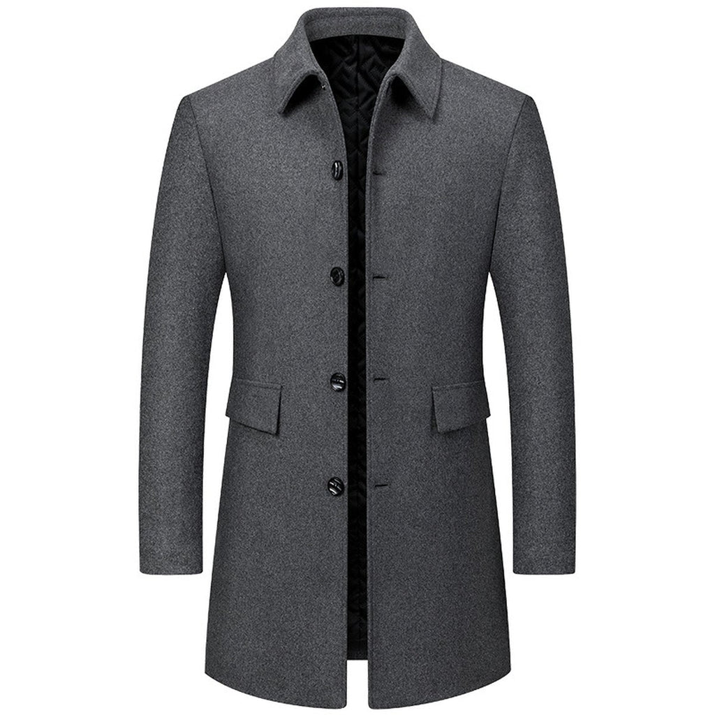 Men's Lapel Middle-aged Coat Woolen