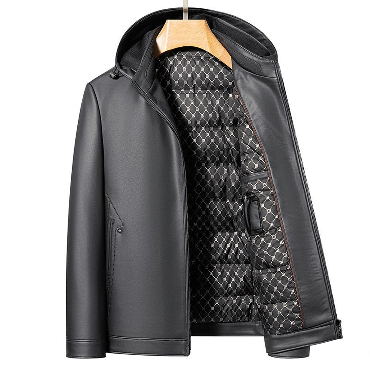 Men's Leather Down Jacket
