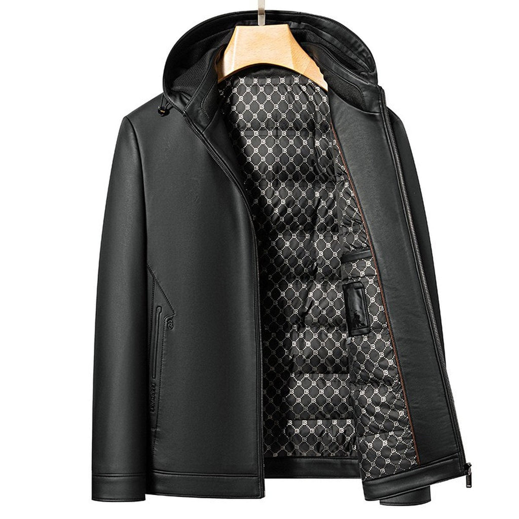 Men's Leather Down Jacket